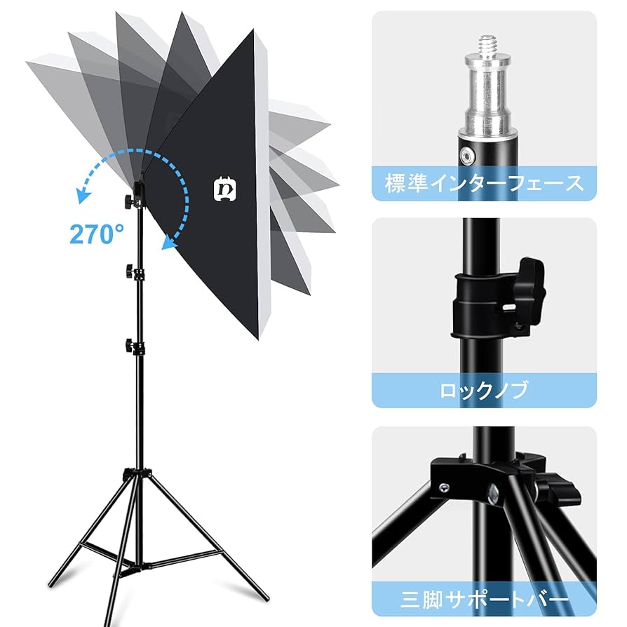 210°回転 写真撮影用照明セット Amazon | 写真撮影ソフトボックス【2024発売新モデル 150W撮影用